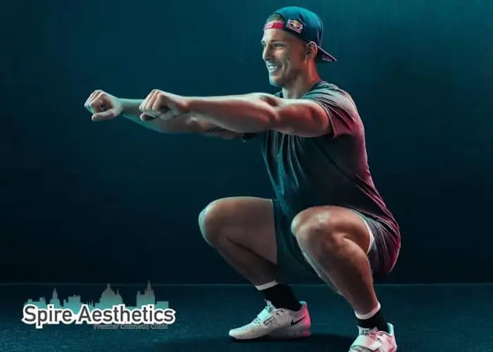 Image of man build leg muscle Wokingham through exercise